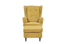 Ohrensessel >OSKAR< (Sessel und Hocker) in mustard - 78x102x98 (BxHxT)