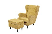 Ohrensessel >OSKAR< (Sessel und Hocker) in mustard...