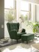 Ohrensessel >OSKAR< (Sessel und Hocker) in winter moss - 78x102x98 (BxHxT)