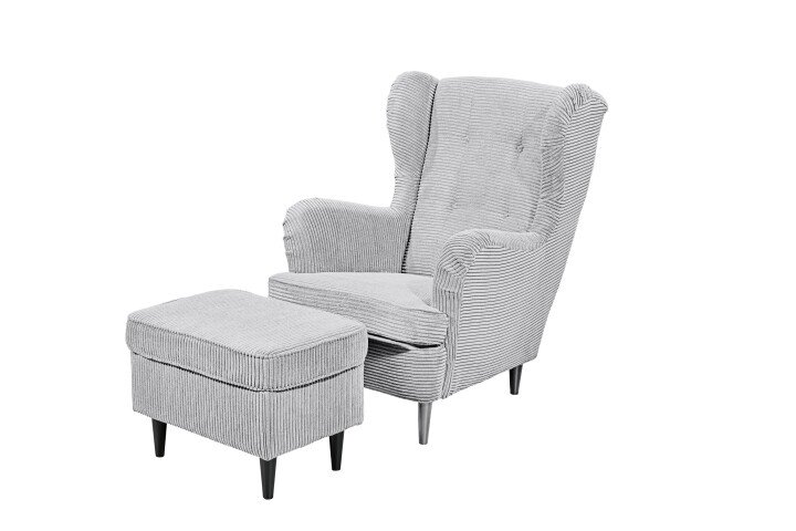 Ohrensessel >OSKAR< (Sessel und Hocker) in dove - 78x102x98 (BxHxT)