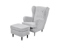 Ohrensessel >OSKAR< (Sessel und Hocker) in dove - 78x102x98 (BxHxT)