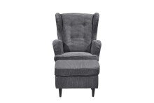 Ohrensessel >OSKAR< (Sessel und Hocker) in ash - 78x102x98 (BxHxT)