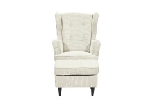 Ohrensessel >OSKAR< (Sessel und Hocker) in Cream - 78x102x98 (BxHxT)