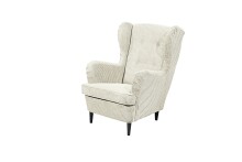 Ohrensessel >OSKAR< (Sessel und Hocker) in Cream - 78x102x98 (BxHxT)