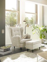 Ohrensessel >OSKAR< (Sessel und Hocker) in Cream -...