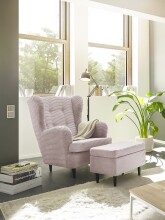 Ohrensessel >OSKAR< (Sessel und Hocker) in Flamingo - 78x102x98 (BxHxT)