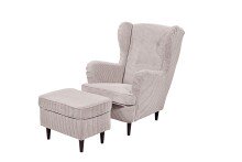 Ohrensessel >OSKAR< (Sessel und Hocker) in Flamingo...