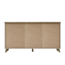 Sideboard >RICCIANO< soft close, Betonoptik Dunkelgrau / Stabeiche 74,2x94,7x41,5cm (B/H/T)