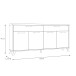 Sideboard >RICCIANO< soft close, Betonoptik Dunkelgrau/ Stabeiche - 203,9x97,4x41,5 (BxHxT)