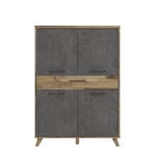 Highboard >RICCIANO< in Betonoptik Dunkelgrau/...