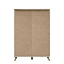 Highboard >RICCIANO< in Betonoptik Dunkelgrau/ Stabeiche - 114,5x161,9x41,5cm (B/H/T)
