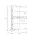 Highboard >RICCIANO< in Betonoptik Dunkelgrau/ Stabeiche - 114,5x161,9x41,5cm (B/H/T)