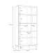 Stauraumvitrine >RICCIANO< in Betonoptik Dunkelgrau / Stabeiche -  94,5x190,9x41,5cm (B/H/T)