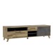 Lowboard >RICCIANO< in Betonoptik Dunkelgrau / Stabeiche - 154,5x56,6x52,2cm (B/H/T)