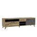 Lowboard >RICCIANO< in Betonoptik Dunkelgrau / Stabeiche - 154,5x56,6x52,2cm (B/H/T)