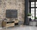 Lowboard >RICCIANO< in Betonoptik Dunkelgrau/ Stabeiche - 199x57x52cm (B/H/T)