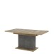 Kulissentisch >RICCIANO< ausziehbar bis 200cm, Betonoptik / Stabeiche - 160/200x76,4x90cm B/H/T