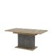 Kulissentisch >RICCIANO< ausziehbar bis 200cm, Betonoptik / Stabeiche - 160/200x76,4x90cm B/H/T