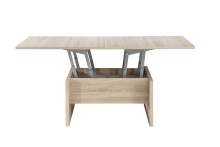 Couchtisch >BELEMIR< ausklappbar bis 160cm, Sonoma Eiche Dekor -  80/160x47/74x80cm (B/H/T)