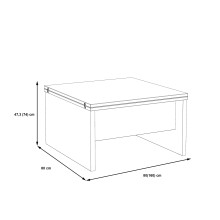 Couchtisch >BELEMIR< ausklappbar bis 160cm, Sonoma Eiche Dekor -  80/160x47/74x80cm (B/H/T)