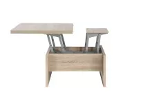Couchtisch >BELEMIR< ausklappbar bis 160cm, Sonoma Eiche Dekor -  80/160x47/74x80cm (B/H/T)