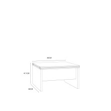 Couchtisch >BELEMIR< ausklappbar bis 160cm, Artisan Eiche Dekor -  80/160x47/74x80cm B/H/T