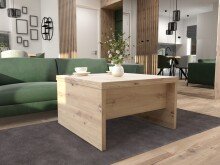 Couchtisch >BELEMIR< ausklappbar bis 160cm, Artisan Eiche Dekor -  80/160x47/74x80cm B/H/T