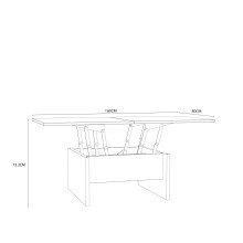 Couchtisch >BELEMIR< ausklappbar bis 160cm, Artisan Eiche Dekor -  80/160x47/74x80cm B/H/T