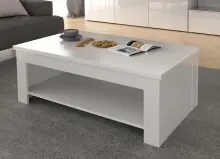 Couchtisch >Duro< aufklappbar 76,3cm, weiss...