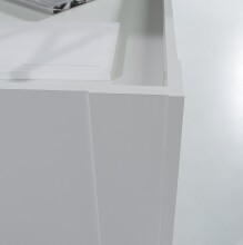 Couchtisch >Duro< aufklappbar 76,3cm, weiss glänzend - 110x45,2/67,3x65cm (B/H/T)