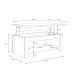 Couchtisch >Duro< aufklappbar 76,3cm, weiss glänzend - 110x45,2/67,3x65cm (B/H/T)