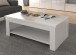 Couchtisch >Duro< aufklappbar 76,3cm, weiss glänzend - 110x45,2/67,3x65cm (B/H/T)