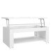 Couchtisch >Duro< aufklappbar 76,3cm, weiss glänzend - 110x45,2/67,3x65cm (B/H/T)