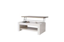 Couchtisch >Duro< aufklappbar 76,3cm, Pinie weiss /...