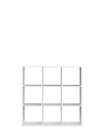 Raumteilerregal >MAURO< 9 Fächer, in Weiss - 107,2x107,3x32,9cm (BxHxT)
