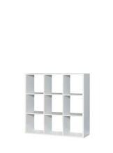 Raumteilerregal >MAURO< 9 Fächer, in Weiss - 107,2x107,3x32,9cm (BxHxT)