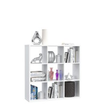Raumteilerregal >MAURO< 9 Fächer, in Weiss - 107,2x107,3x32,9cm (BxHxT)