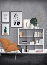 Raumteilerregal >MAURO< 9 Fächer, in Weiss - 107,2x107,3x32,9cm (BxHxT)