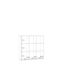 Raumteilerregal >MAURO< 9 Fächer, in Weiss - 107,2x107,3x32,9cm (BxHxT)