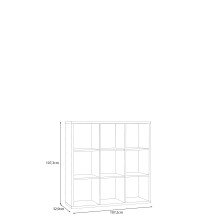 Raumteilerregal >MAURO< 9 Fächer, in Sandeiche - 107,2x107,3x32,9cm (BxHxT)