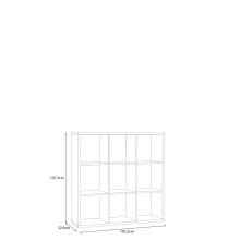 Raumteilerregal >MAURO< 9 Fächer, Sonoma Eiche - 107,2x107,3x32,9cm (BxHxT)