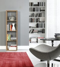Raumteilerregal >MAURO< 4 Fächer, in Artisan Eiche  - 38,2x141,8x32,9cm (BxHxT)