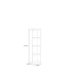 Raumteilerregal >MAURO< 4 Fächer, in Betonoptik Lichtgrau - 38,2x141,8x32,9cm (BxHxT)