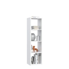 Raumteilerregal >MAURO< 4 Fächer, in Weiss  - 38,2x141,8x32,9cm (BxHxT)