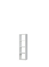 Raumteilerregal >MAURO< 4 Fächer, in Weiss  - 38,2x141,8x32,9cm (BxHxT)