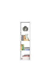 Raumteilerregal >MAURO< 4 Fächer, in Weiss  - 38,2x141,8x32,9cm (BxHxT)