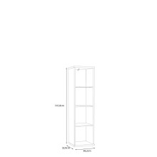 Raumteilerregal >MAURO< 4 Fächer, in Weiss  - 38,2x141,8x32,9cm (BxHxT)