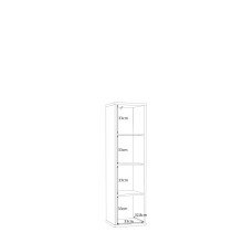 Raumteilerregal >MAURO< 4 Fächer, in Weiss  - 38,2x141,8x32,9cm (BxHxT)