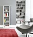 Raumteilerregal >MAURO< 4 Fächer, in Weiss  - 38,2x141,8x32,9cm (BxHxT)