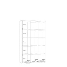 Raumteilerregal >MAURO< 15 Fächer, in Weiss  - 107,2x176,3x32,9cm (BxHxT)